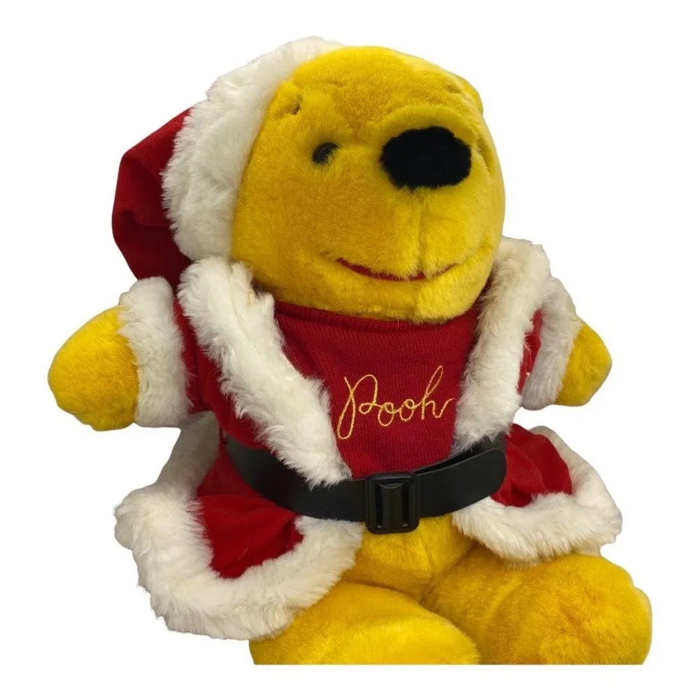 Sears Winnie the Pooh 15" Santa Plush Toy - Picture 3 of 8